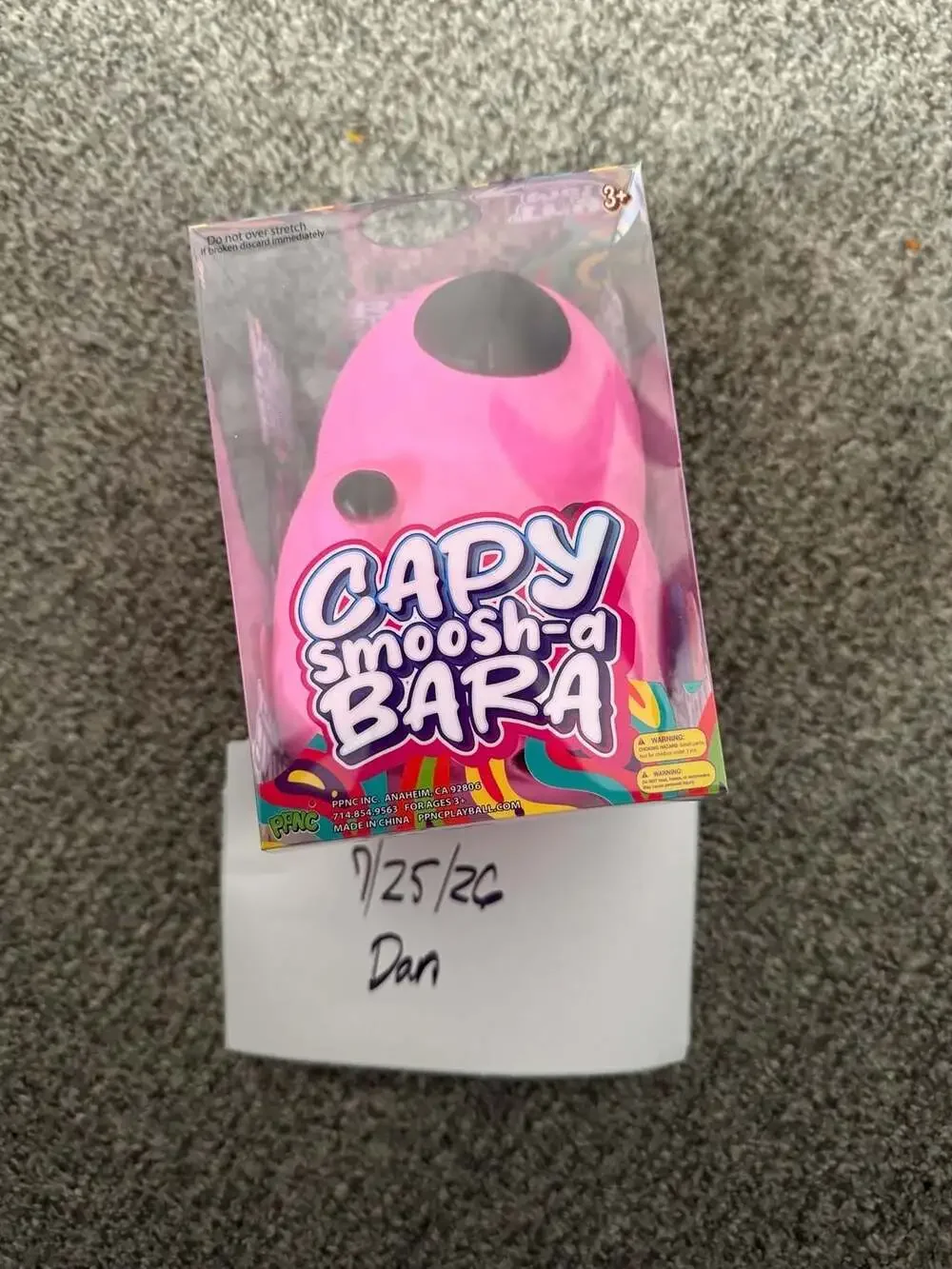PPNC Capy Smoosh-a-Bara Jumbo Capybara Squishy Stress Relief Toy - Pink